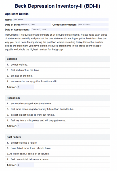 O Inventário de Depressão de Beck é amplamente utilizado por profissionais de saúde mental e pesquisadores como uma medida confiável e válida da depressão. Ele foi traduzido para vários idiomas e tem sido usado em uma variedade de ambientes, incluindo prática clínica, estudos de pesquisa e ambientes educacionais. O BDI é considerado um dos instrumentos mais amplamente utilizados para avaliar a depressão e é usado com frequência em ambientes clínicos e de pesquisa.